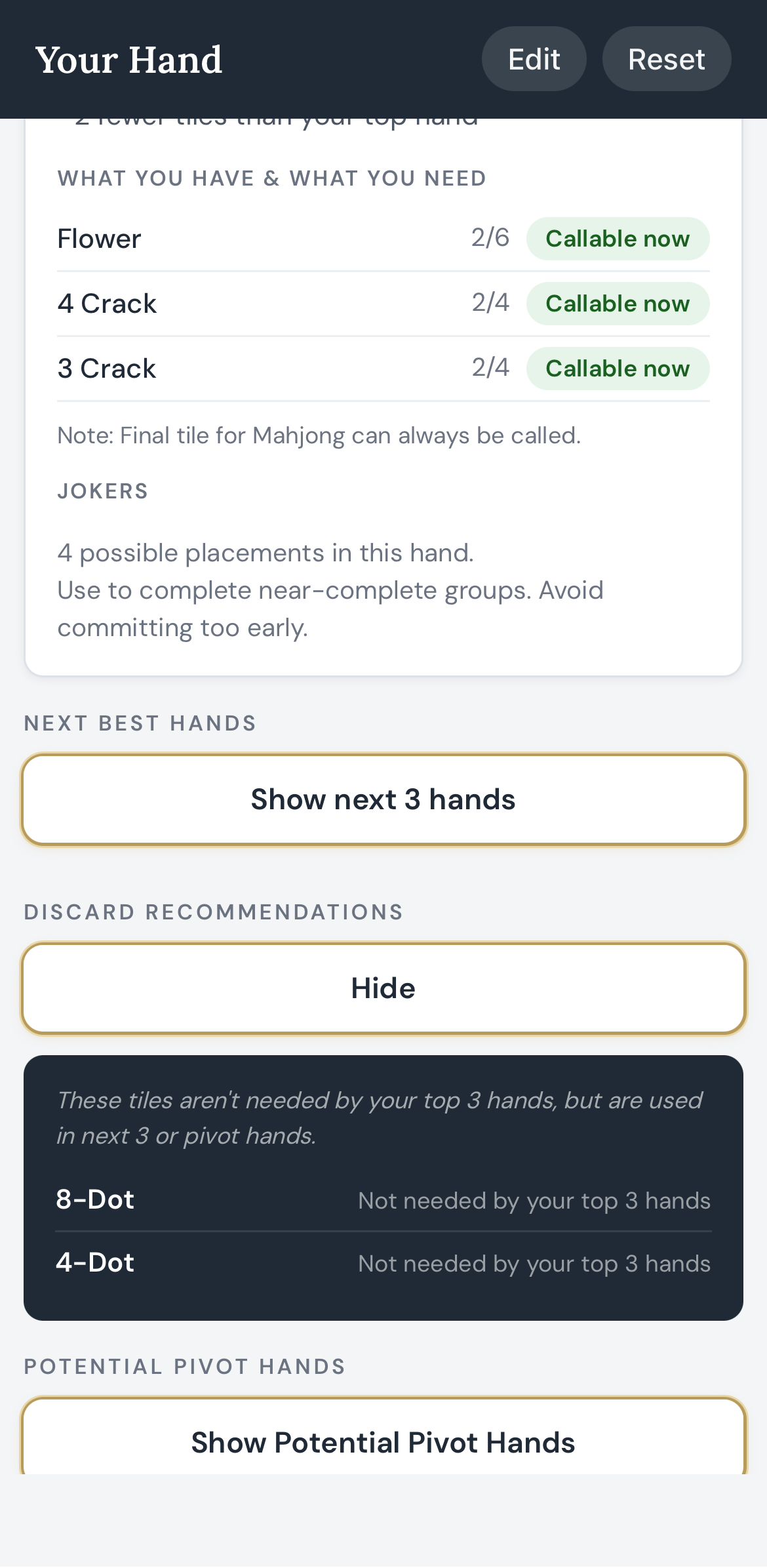 Mahjong IQ suggested discards — which tiles to drop first